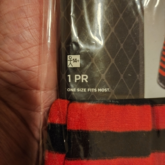 NWT Red Black Striped Tights One Size Fits Most Sexy Punk Goth Halloween Cosplay - Picture 8 of 9